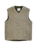 Olive & Ivory Reversible Sleeveless Quilted Faux Fur Vest