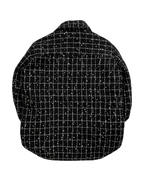 ブラック＆ホワイトチェックツイードオーバーサイズシャツジャケット