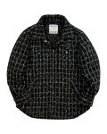 ブラック＆ホワイトチェックツイードオーバーサイズシャツジャケット