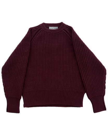 プラムジャパニーズフィッシャーマンオーガニックコットンセーター