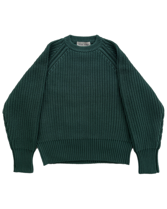 Late Summer Green Japanese Fisherman Organic Cotton Sweater