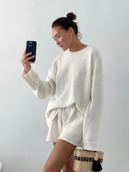 Cream White Oversized Organic Cotton Sweater