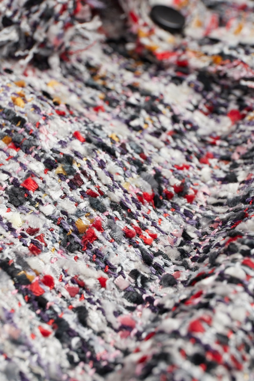 マルチカラーメランジオーバーサイズローカットツイードシャツ