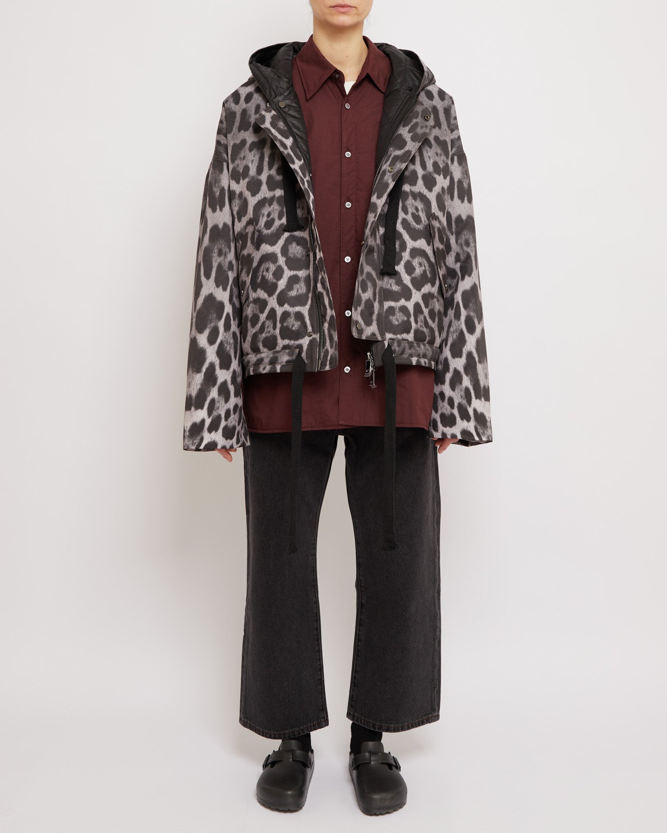 Snow Leopard Oversized Hooded Jacket