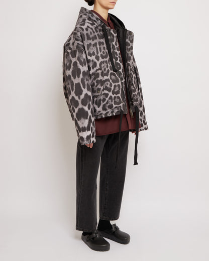 Snow Leopard Oversized Hooded Jacket