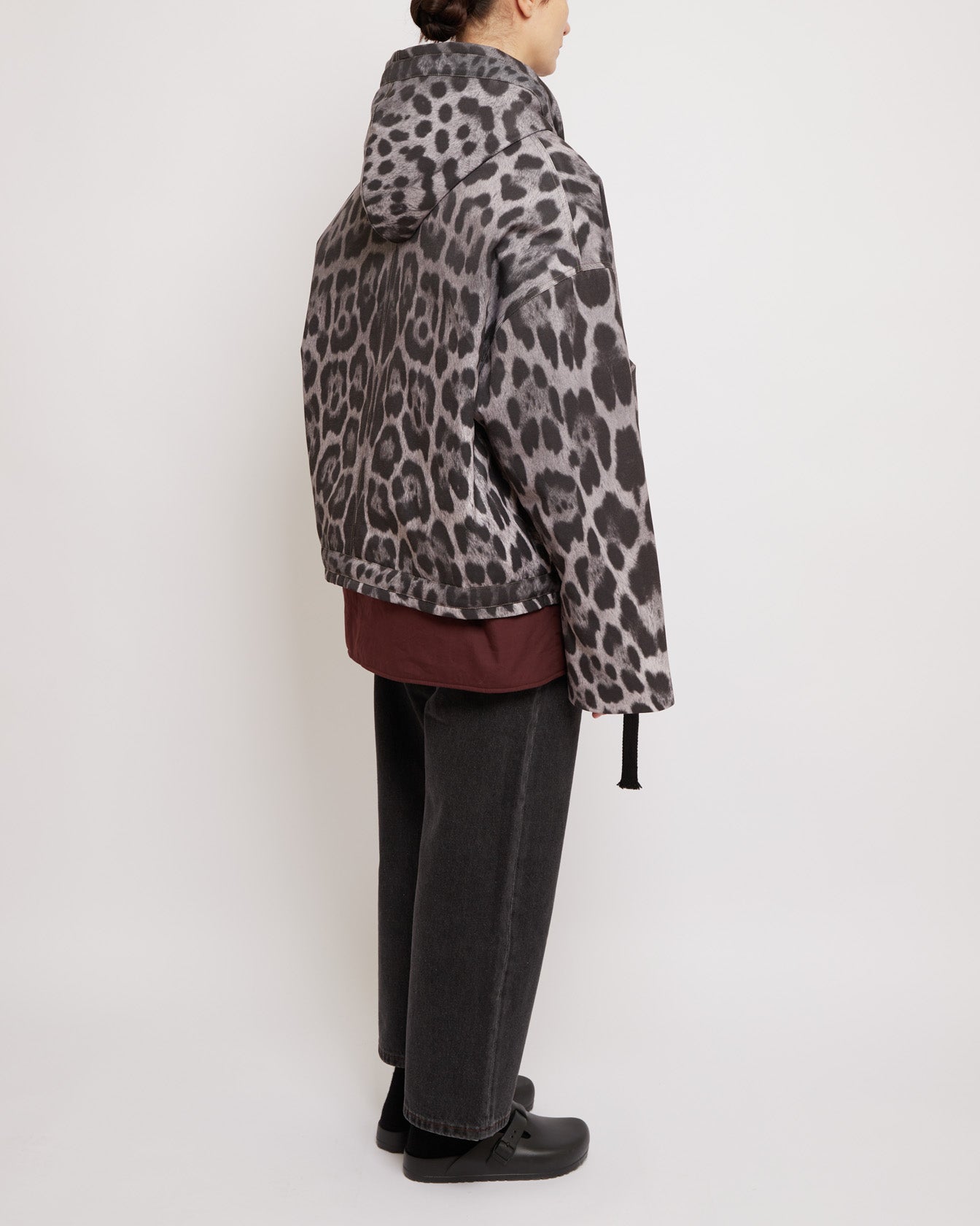 Snow Leopard Oversized Hooded Jacket