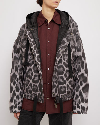 Snow Leopard Oversized Hooded Jacket