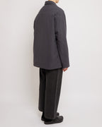 アンスラサイト パッド入りコットンスエードシャツ