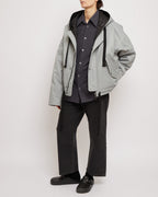 アンスラサイト パッド入りコットンスエードシャツ