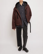 アンスラサイト パッド入りコットンスエードシャツ