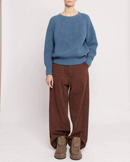 Lake Blue Japanese Fisherman Organic Cotton Sweater