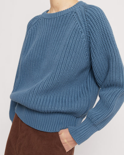 Lake Blue Japanese Fisherman Organic Cotton Sweater