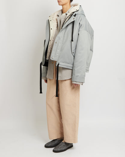 Grey Oversized Hooded Jacket