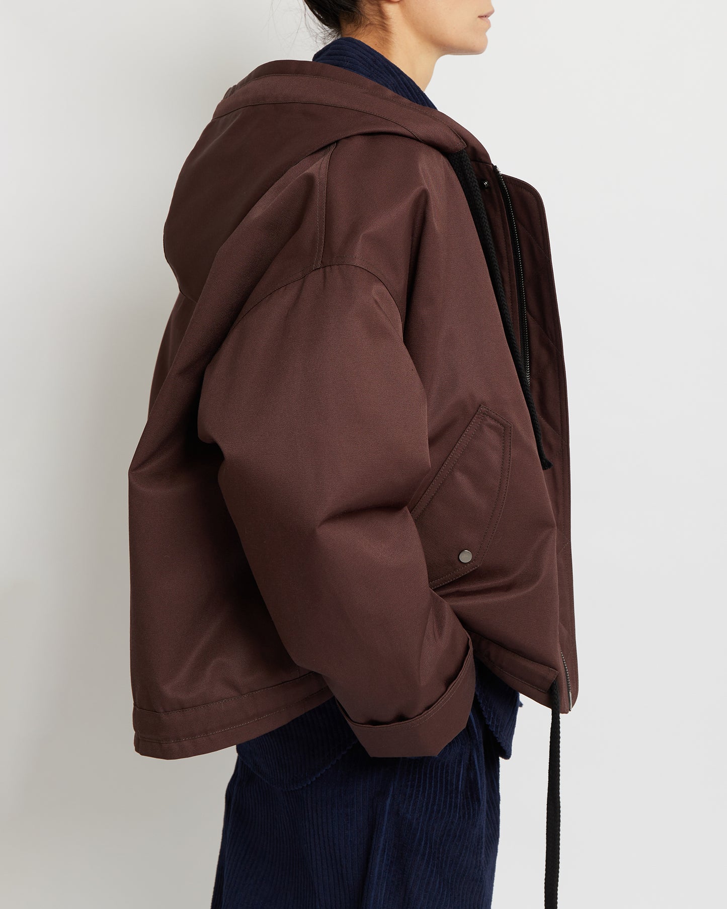 Cacao Oversized Hooded Jacket