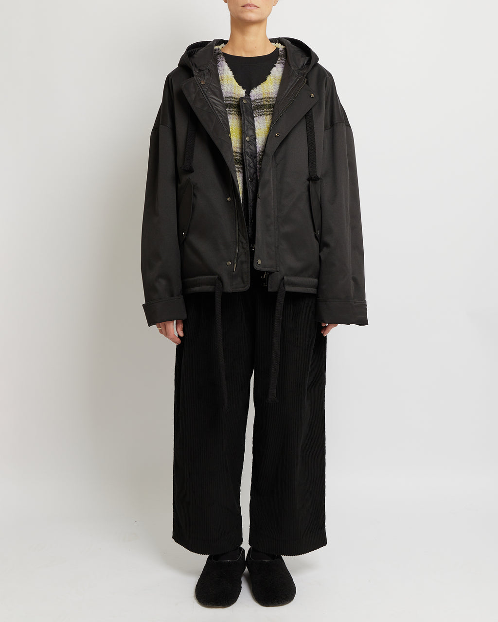 Black Oversized Hooded Jacket