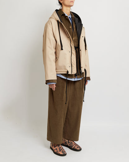 Sand Oversized Hooded Jacket