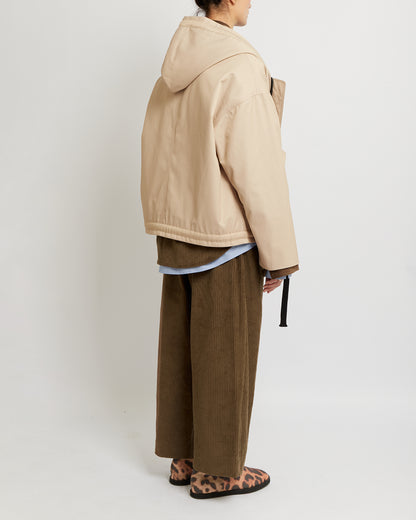 Sand Oversized Hooded Jacket