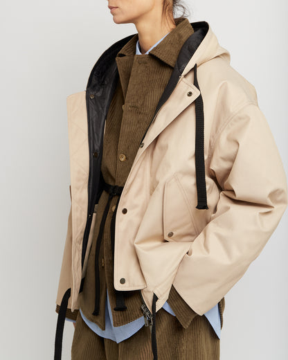 Sand Oversized Hooded Jacket