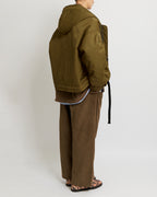 Golden Khaki Oversized Hooded Jacket