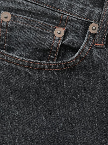 Cropped Stonewashed Grey 13 oz Japanese Denim Jeans