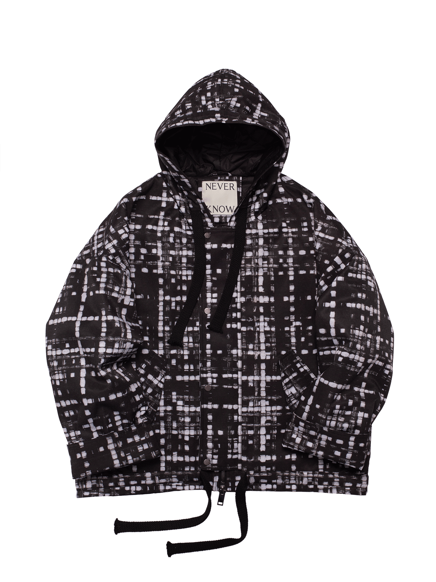 トロンプ・ルイユ ライラックツイード オーバーサイズ フード付きジャケット