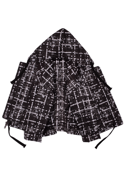 トロンプ・ルイユ ライラックツイード オーバーサイズ フード付きジャケット