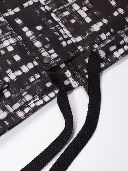 トロンプ・ルイユ ライラックツイード オーバーサイズ フード付きジャケット