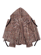 トロンプ・ルイユ ライラックツイード オーバーサイズ フード付きジャケット