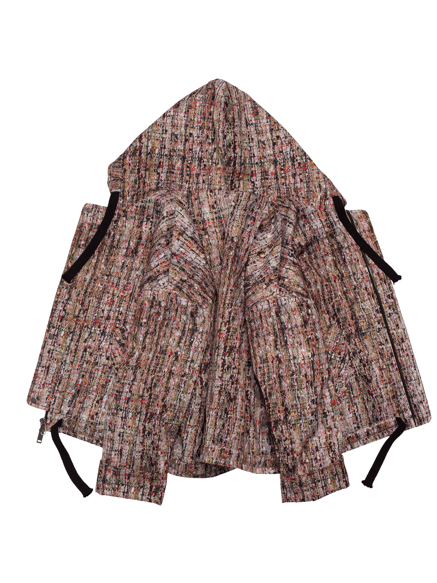 トロンプ・ルイユ ライラックツイード オーバーサイズ フード付きジャケット