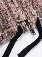 トロンプ・ルイユ ライラックツイード オーバーサイズ フード付きジャケット