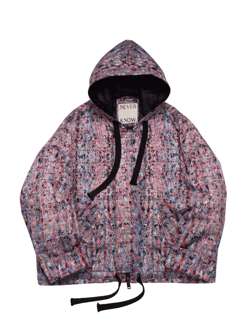 トロンプ・ルイユ ライラックツイード オーバーサイズ フード付きジャケット