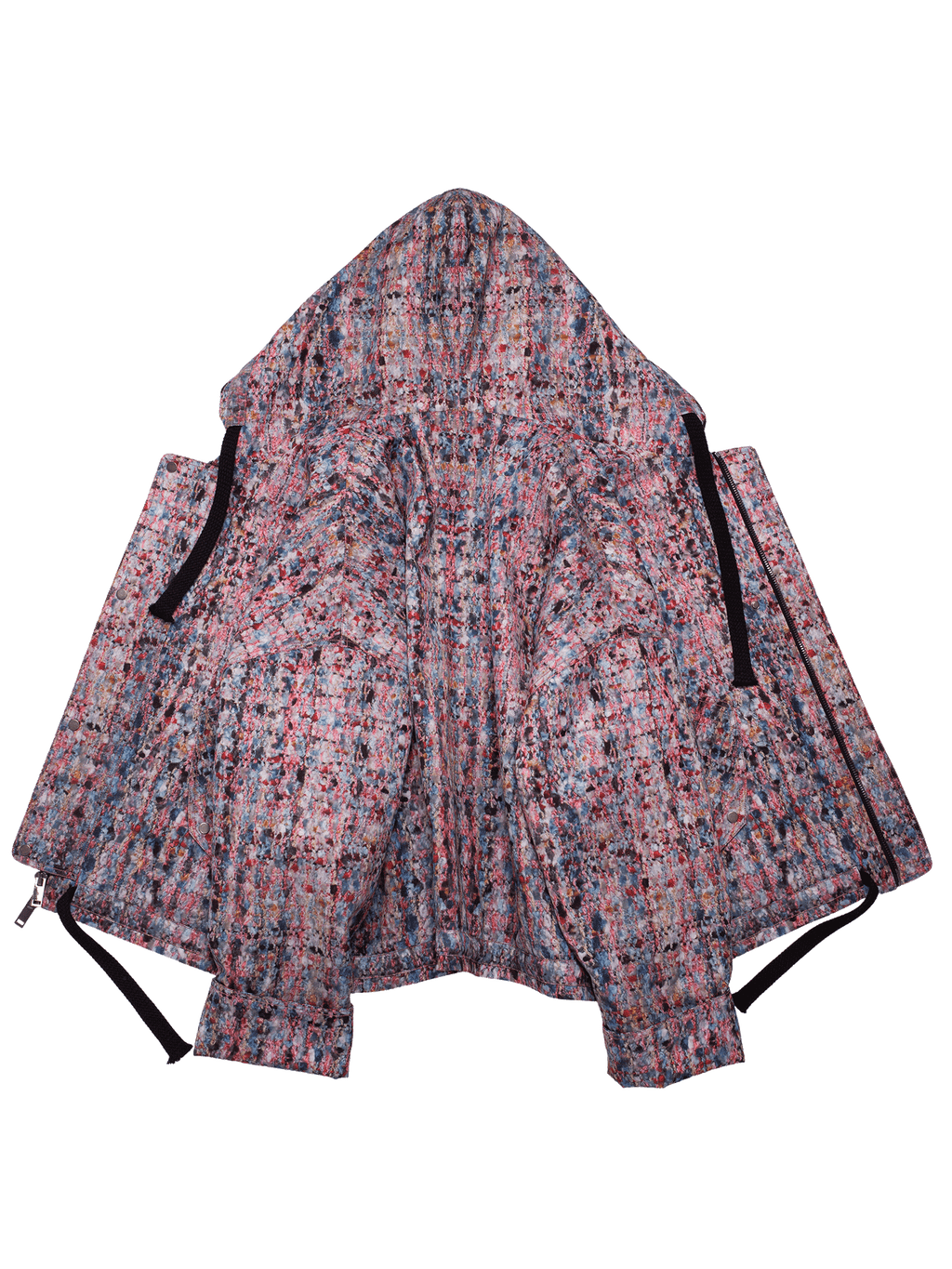 トロンプ・ルイユ ライラックツイード オーバーサイズ フード付きジャケット