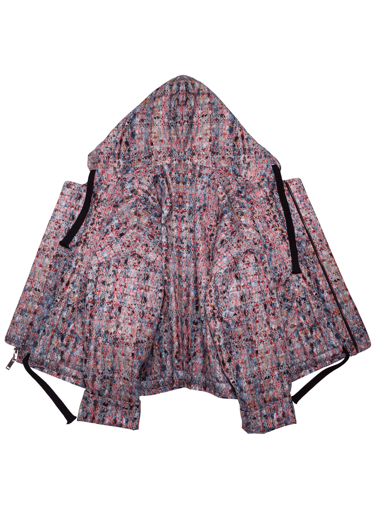 トロンプ・ルイユ ライラックツイード オーバーサイズ フード付きジャケット