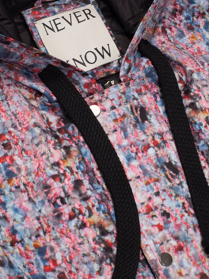 トロンプ・ルイユ ライラックツイード オーバーサイズ フード付きジャケット