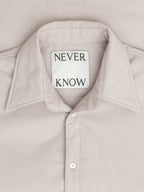 Grey Padded Cotton Suede Shirt
