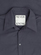 アンスラサイト パッド入りコットンスエードシャツ