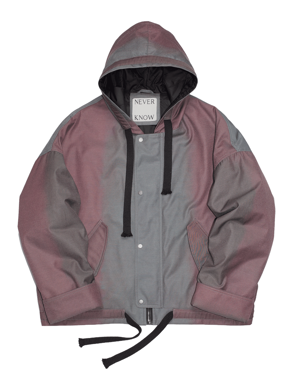 Brown and Green Abstract Oversized Hooded Jacket