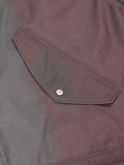 Brown and Green Abstract Oversized Hooded Jacket