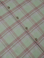 Mint Green & Taupe Plaid Flannel Shirt