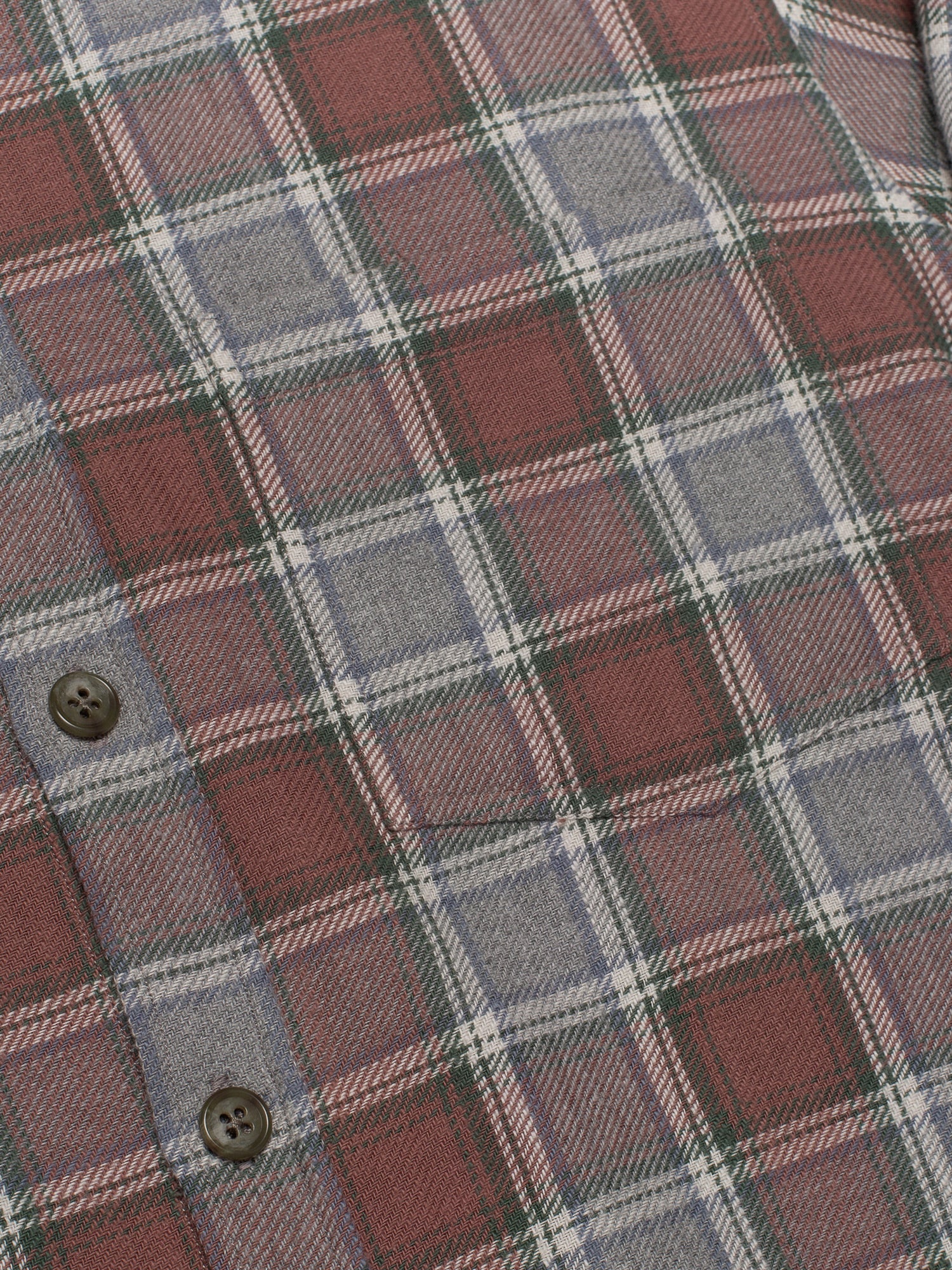 Brick & Grey Plaid Flannel Shirt