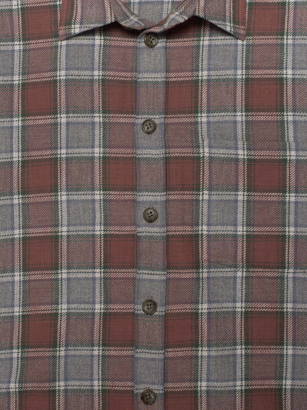 Brick & Grey Plaid Flannel Shirt
