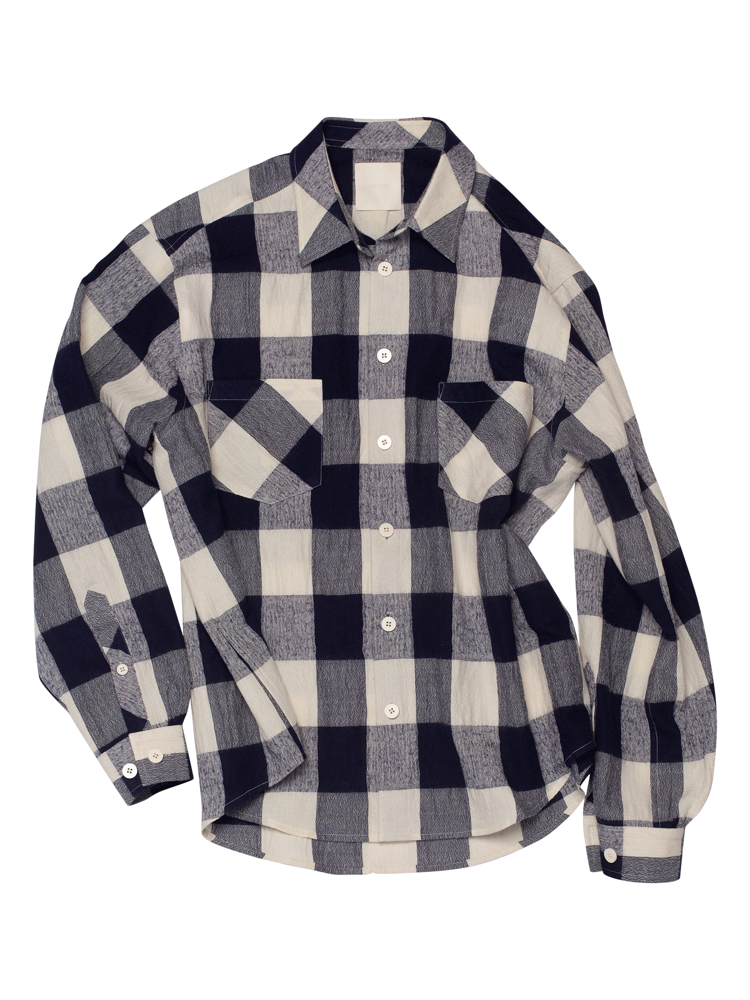 Navy & Bone Large Plaid Flannel Shirt