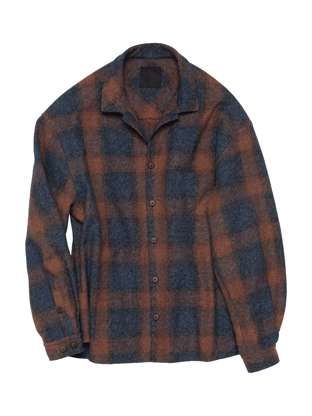 Navy & Terracota Plaid Flannel Shirt
