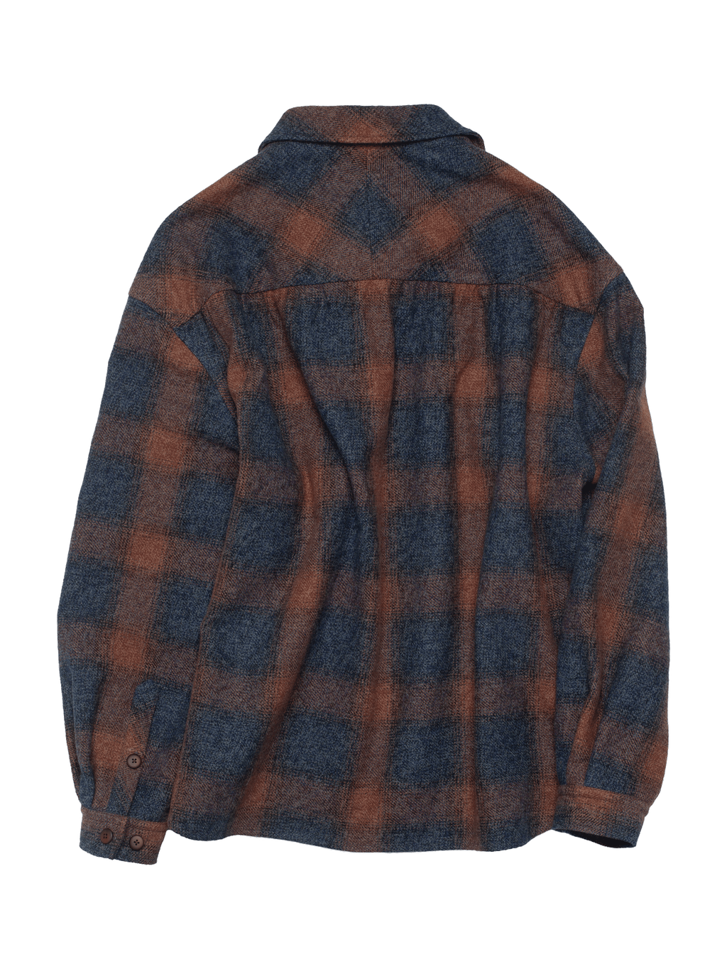 Navy & Terracota Plaid Flannel Shirt