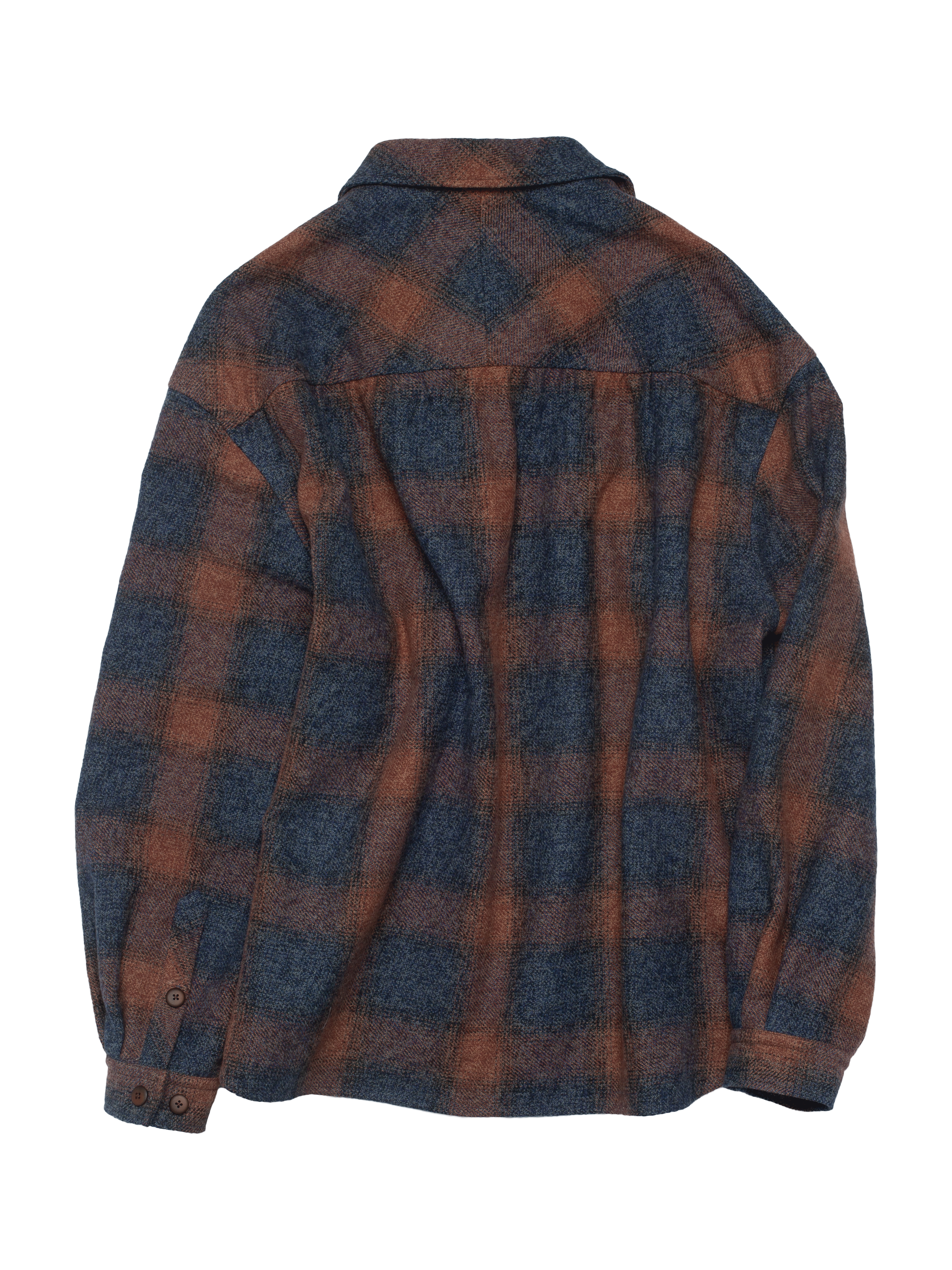 Navy & Terracota Plaid Flannel Shirt