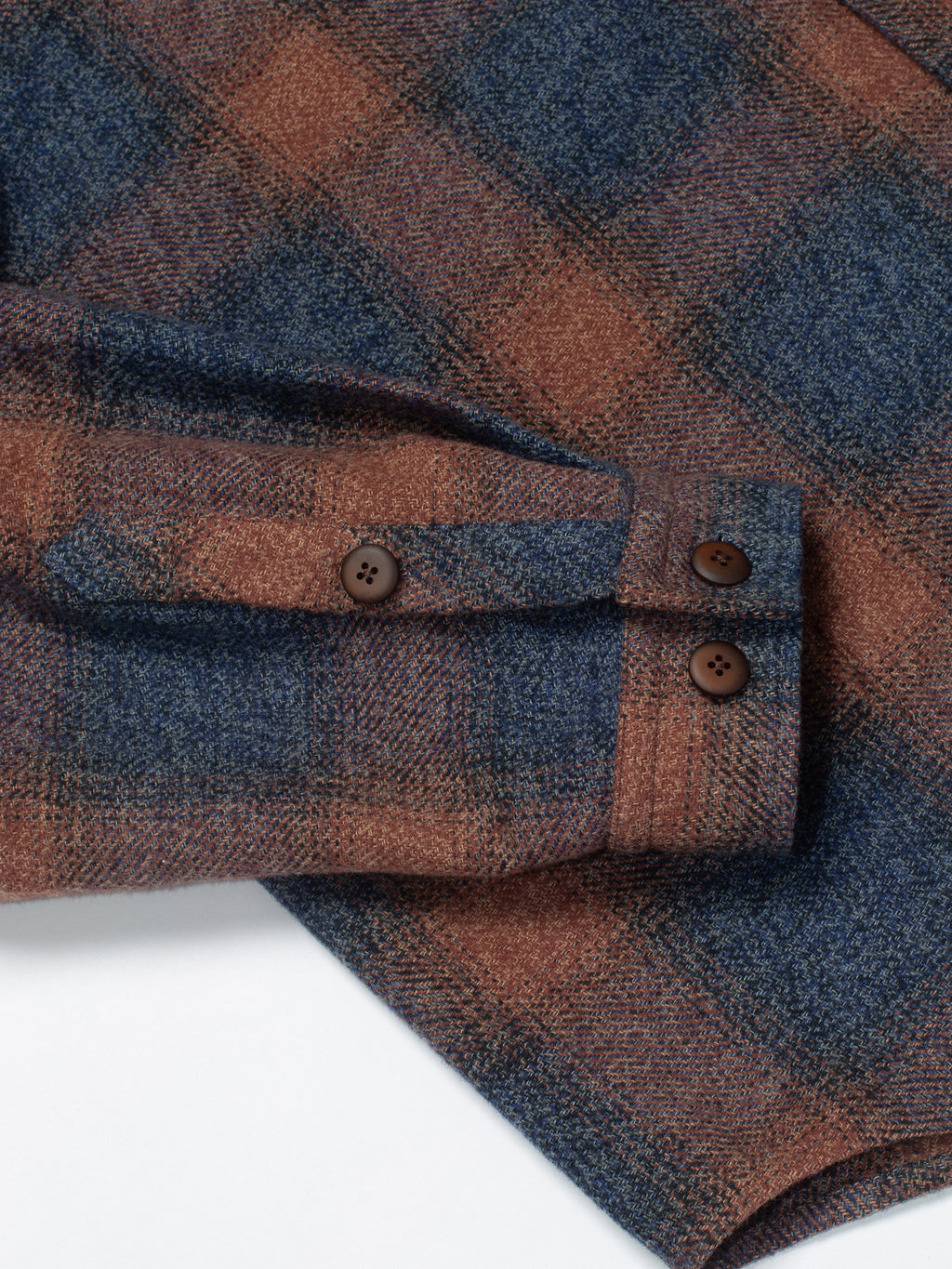 Navy & Terracota Plaid Flannel Shirt