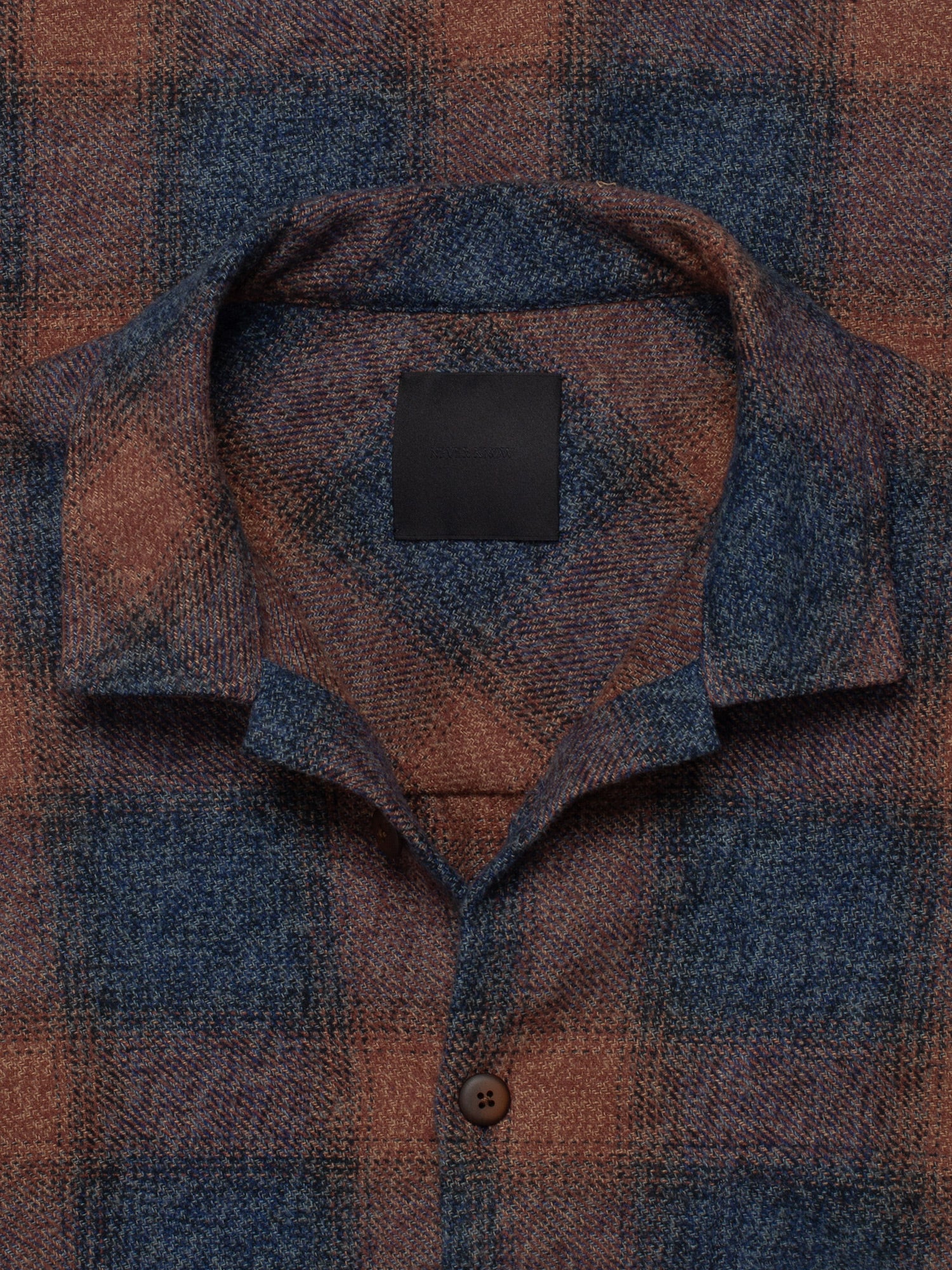 Navy & Terracota Plaid Flannel Shirt