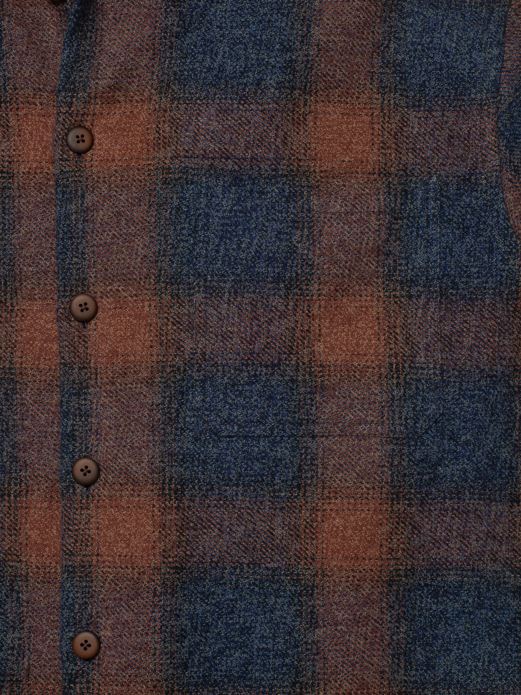 Navy & Terracota Plaid Flannel Shirt