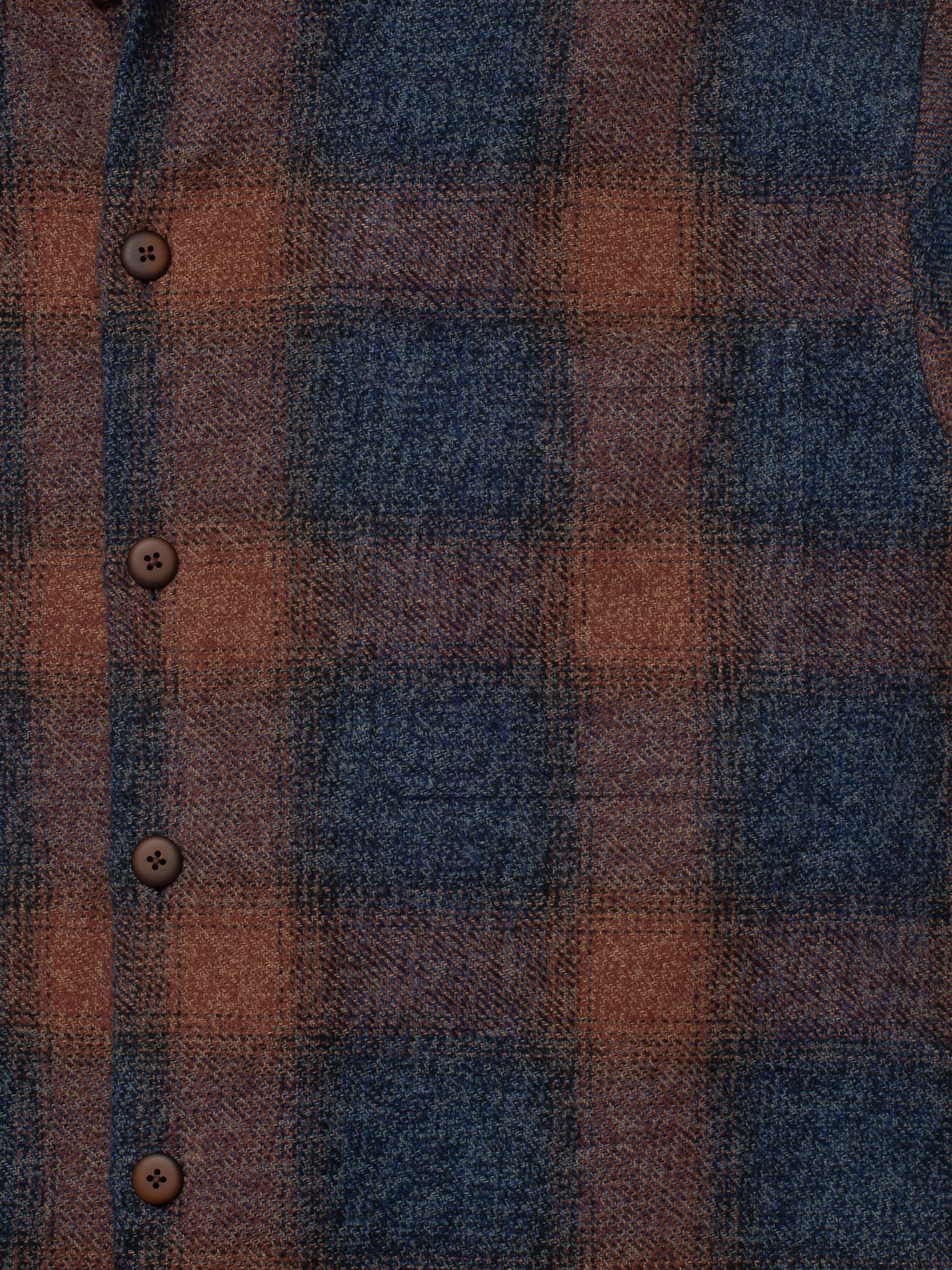 Navy & Terracota Plaid Flannel Shirt