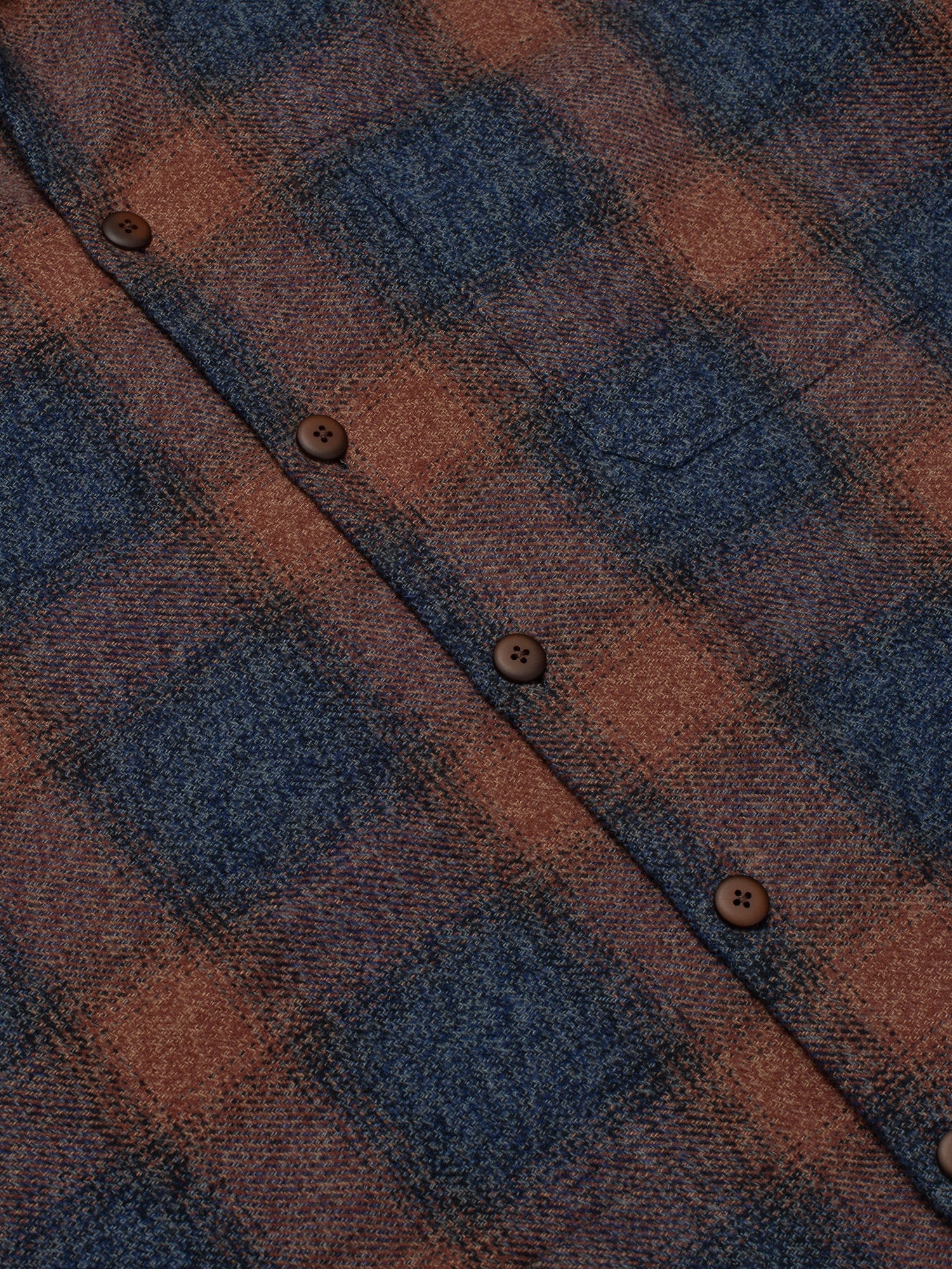 Navy & Terracota Plaid Flannel Shirt